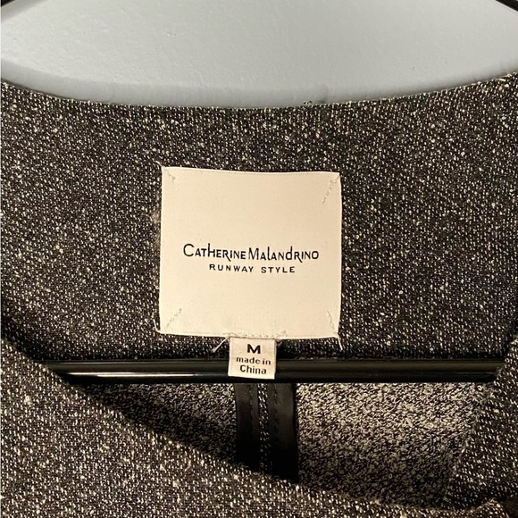 Catherine Malandrino Black White Knit Runway Style Zip Front Jacket Medium EUC - Picture 3 of 6